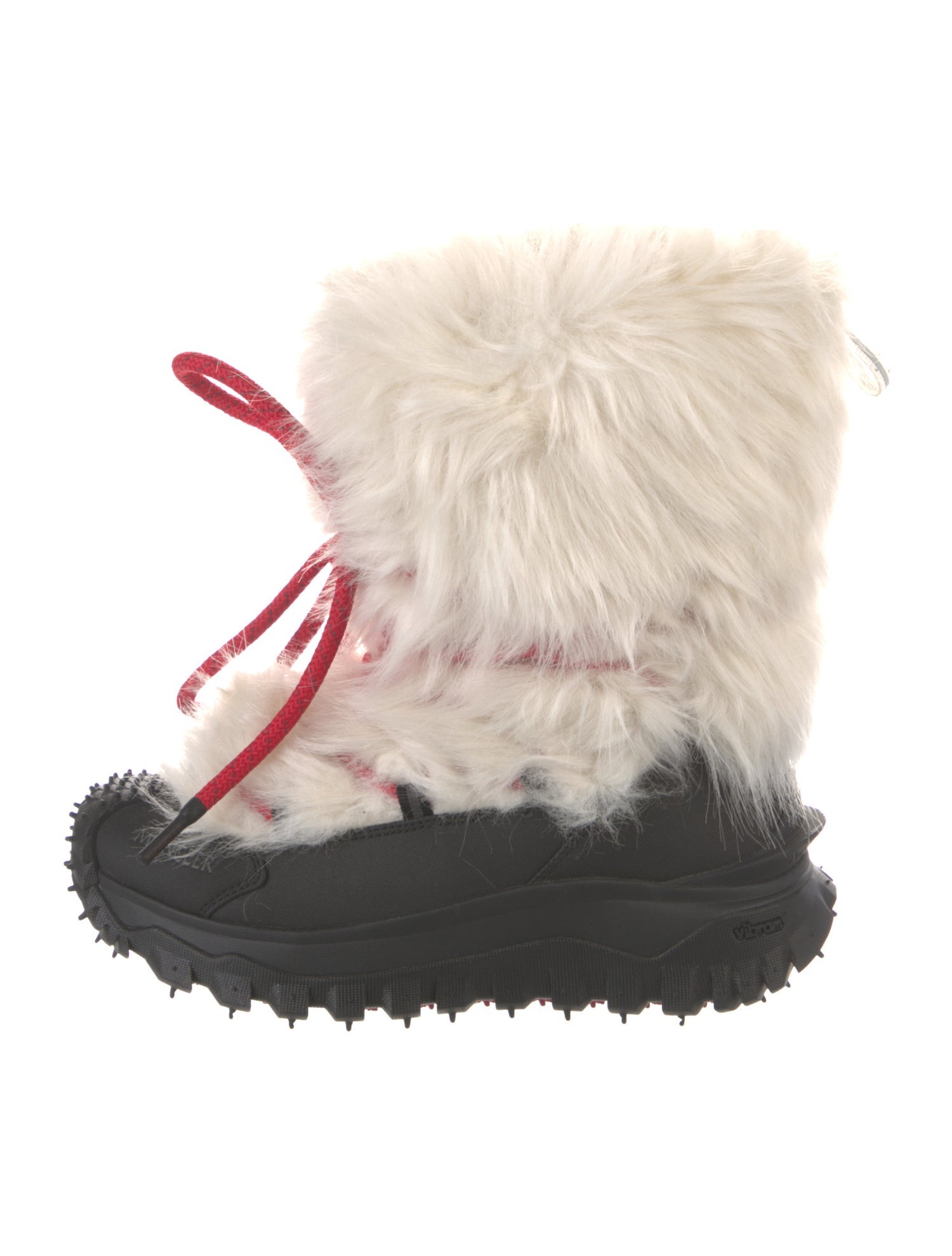 Moncler Fur Colorblock Pattern Combat Boots