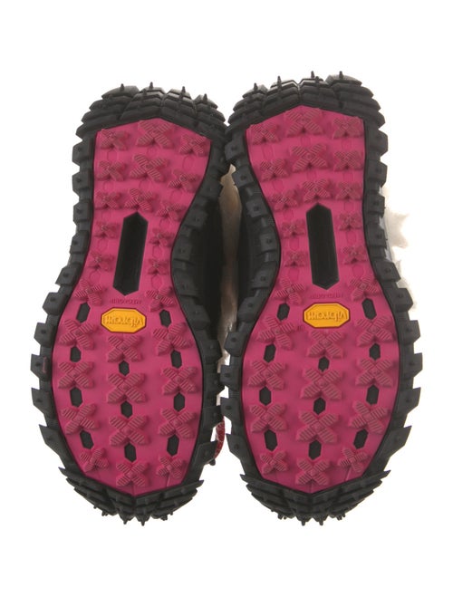 Moncler Fur Colorblock Pattern Combat Boots