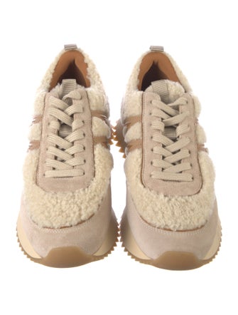 Moncler Shearling Graphic Print Sneakers