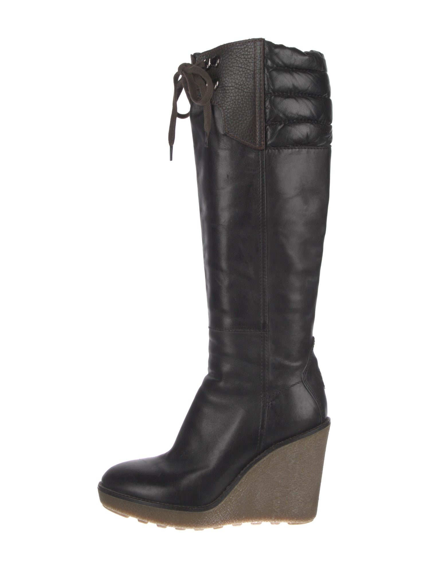 Moncler Leather Lace-Up Boots