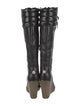 Moncler Leather Lace-Up Boots