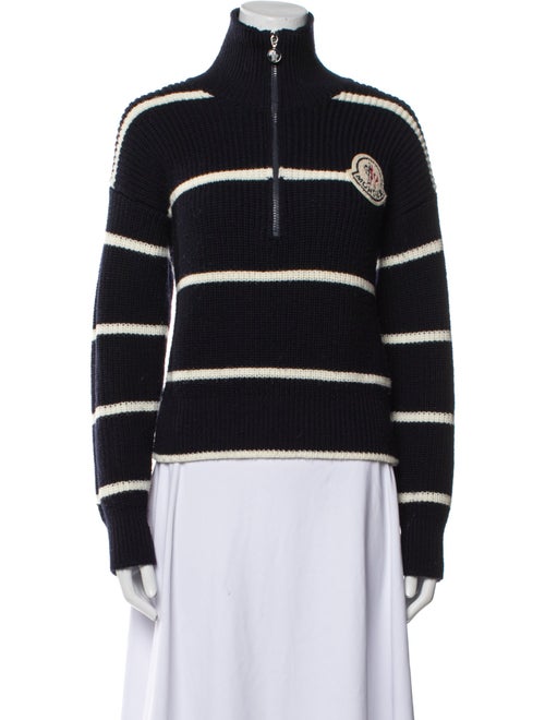 Moncler Striped Mock Neck Sweater