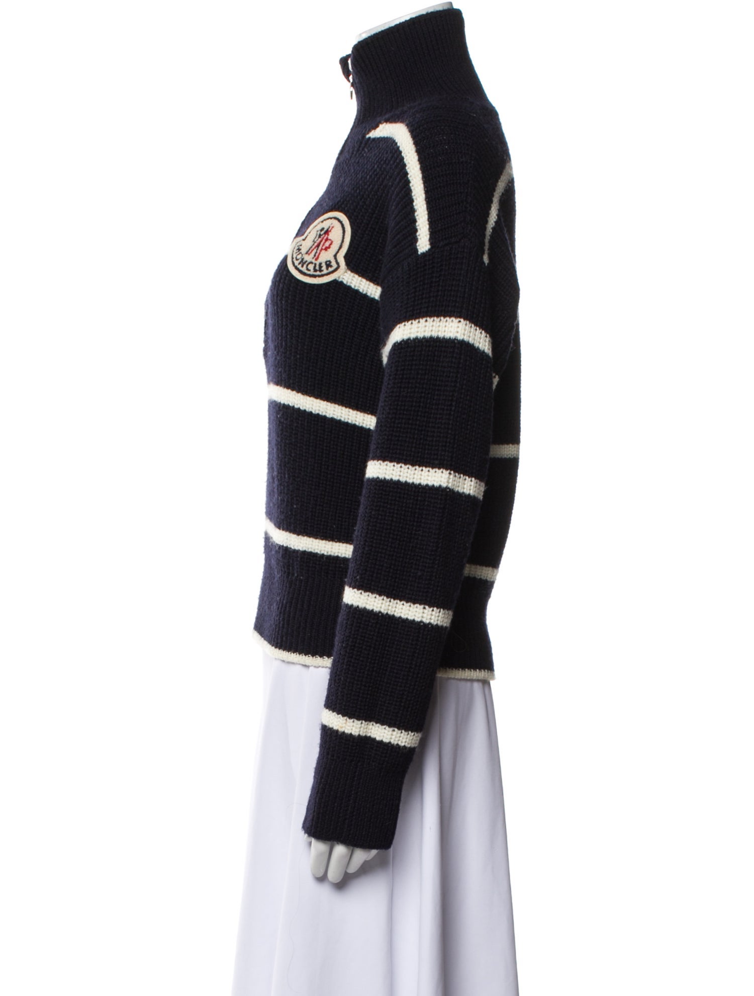 Moncler Striped Mock Neck Sweater