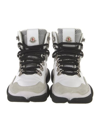 Moncler Leather Colorblock Pattern Lace-Up Boots