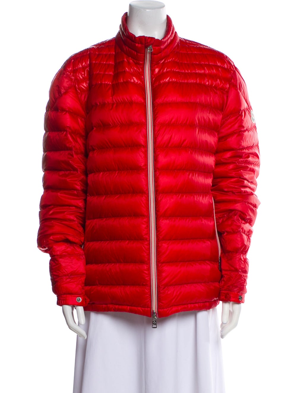 Moncler Down Down Jacket Red Quilted Pattern & Si… - image 1
