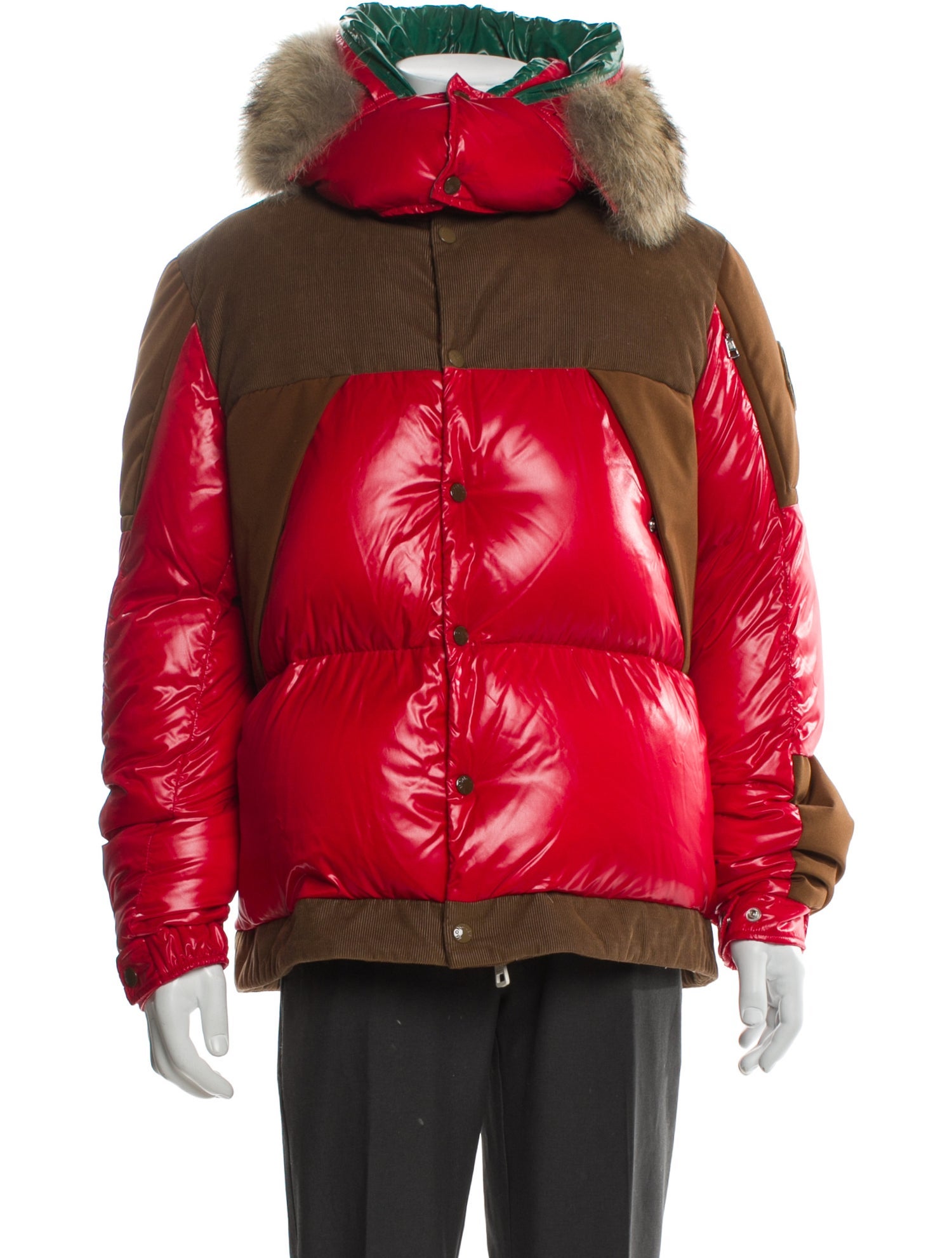Moncler Colorblock Pattern Puffer Coat