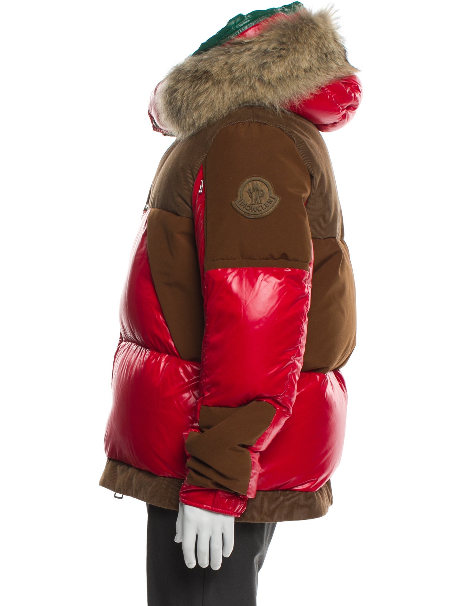 Moncler Colorblock Pattern Puffer Coat
