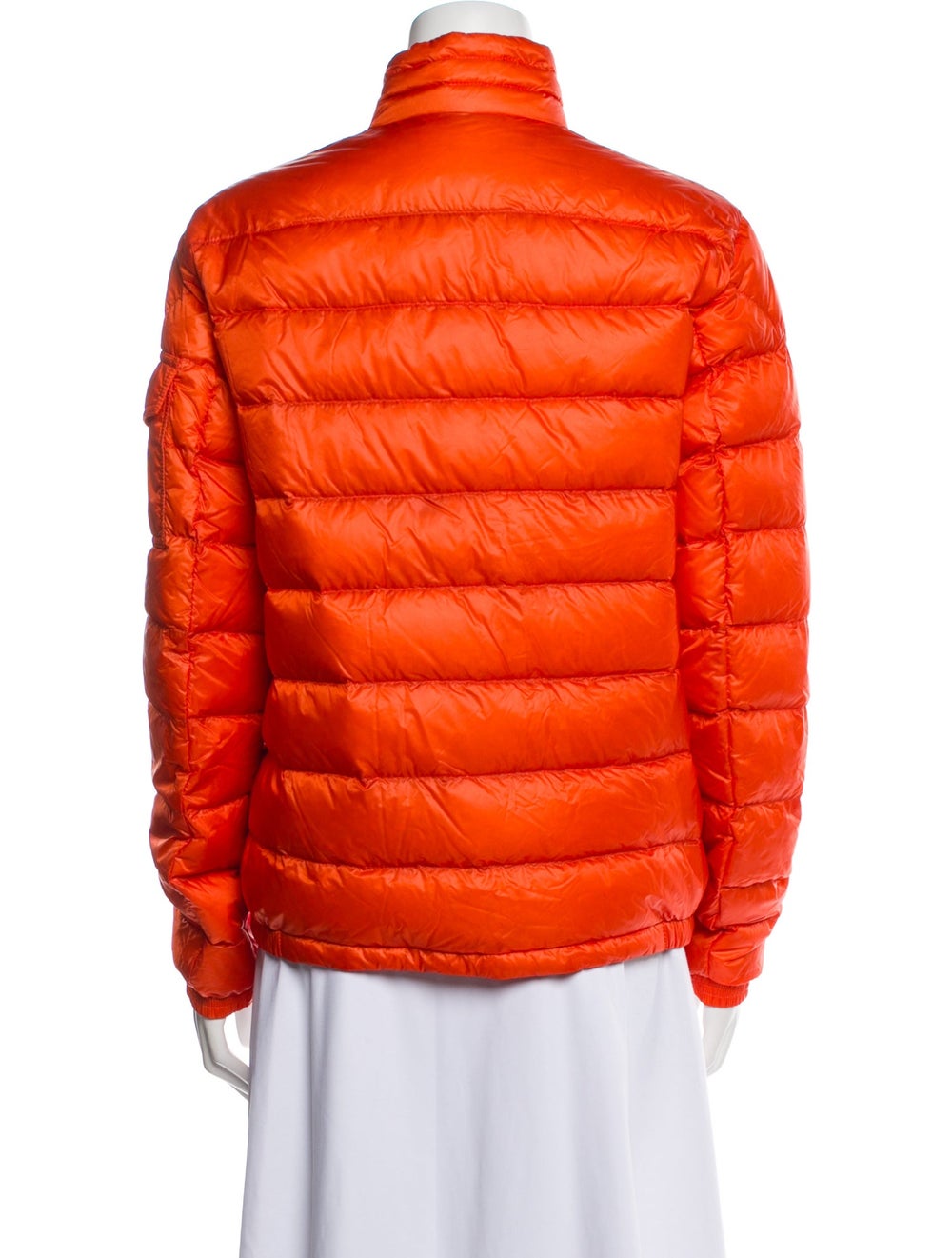 Moncler Down Down Jacket Orange Stand Collar Slit… - image 3