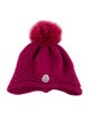 Moncler Knitted Beanie w/Pom Pom Embellishment