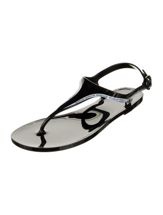 Moncler Rubber T-Strap Sandals