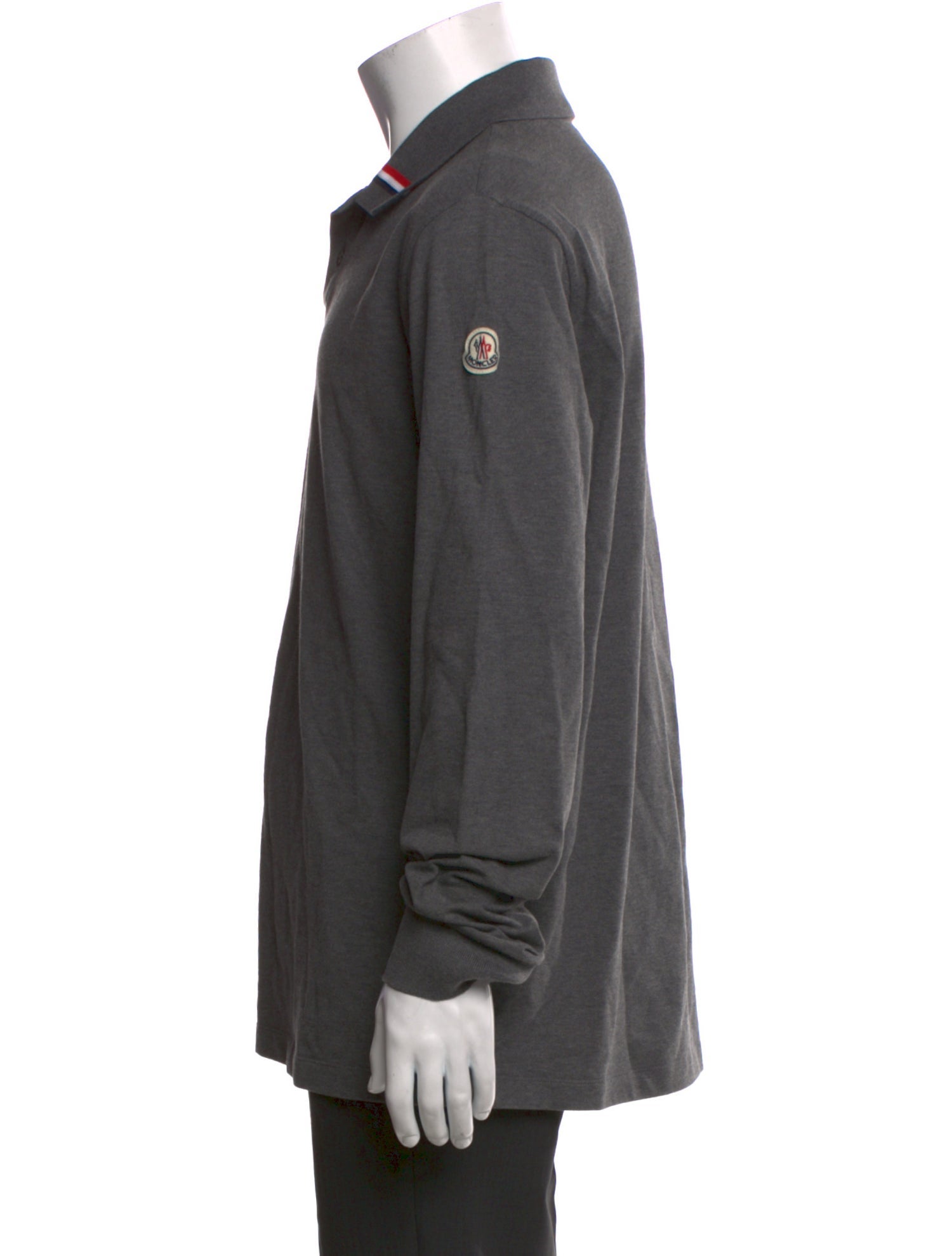 Moncler V-Neck Long Sleeve Polo Shirt