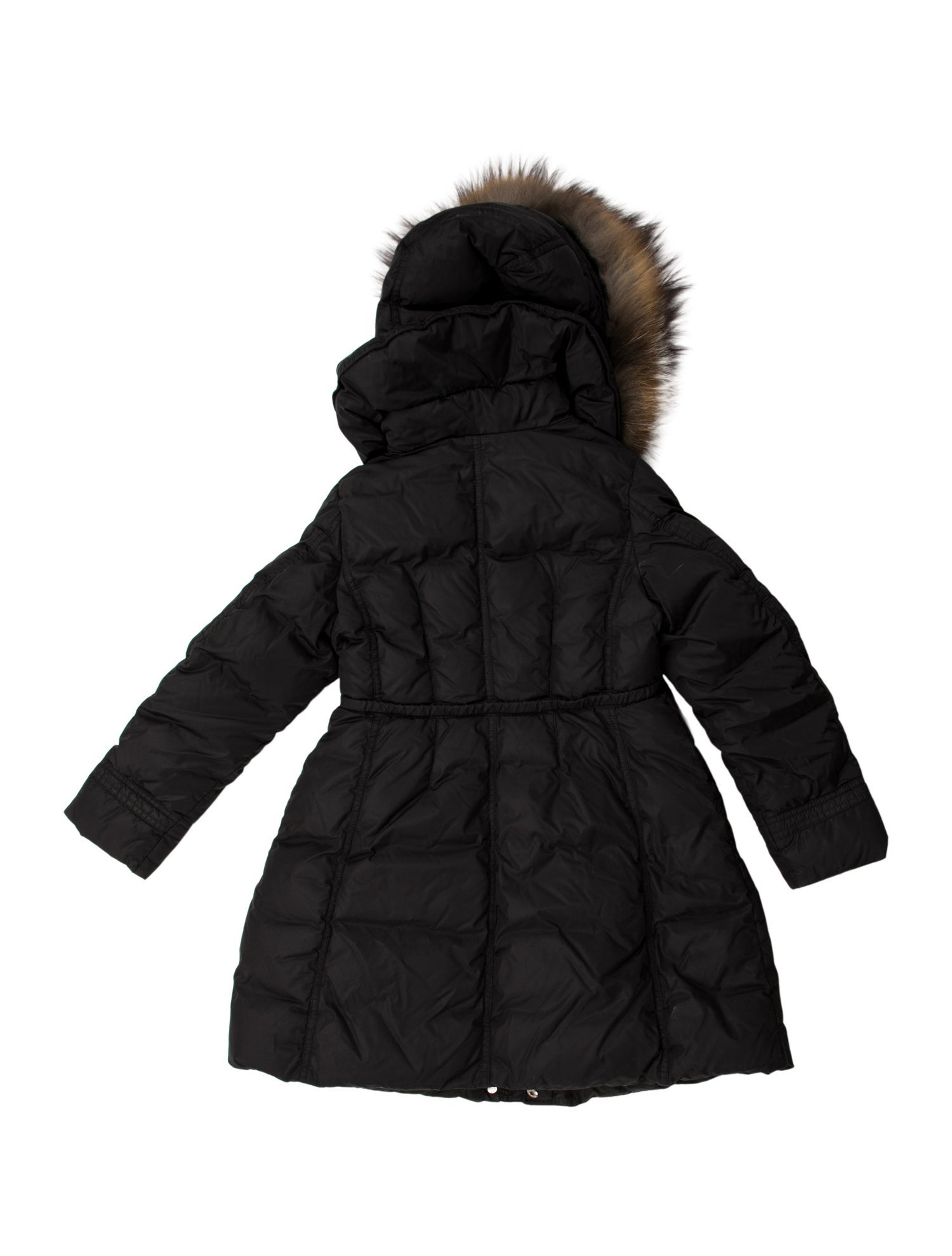 Moncler Kids Fur Trimmed Down Coat