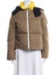 Moncler Wool Colorblock Pattern Faux Fur Jacket