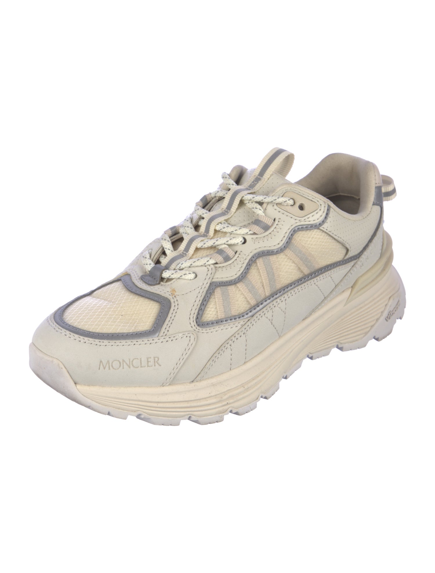 Moncler Leather Colorblock Pattern Sneakers