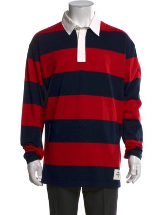 Moncler Striped Collar Polo Shirt