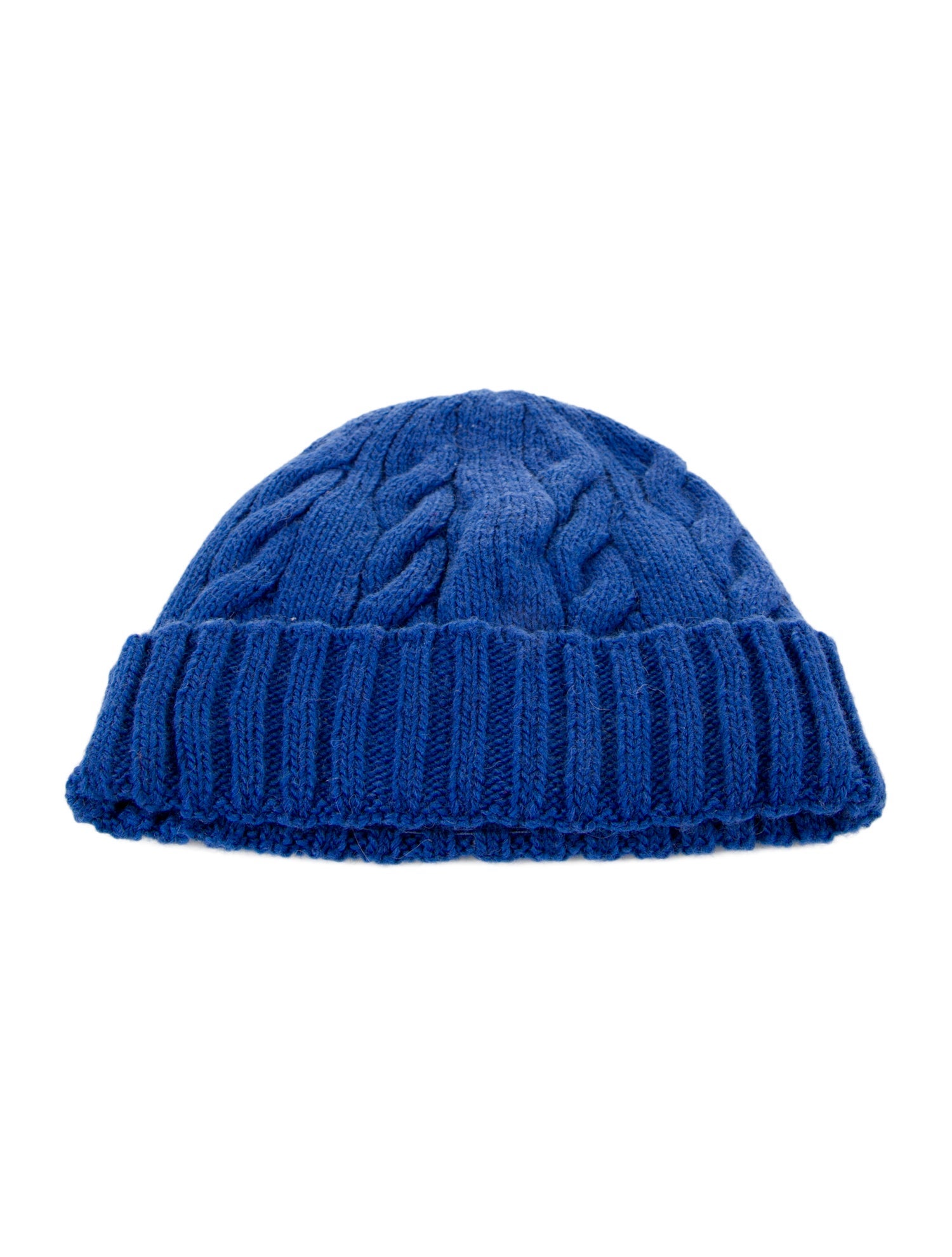 Moncler Blue Wool Knitted Beanie w/ Embroidered Accent