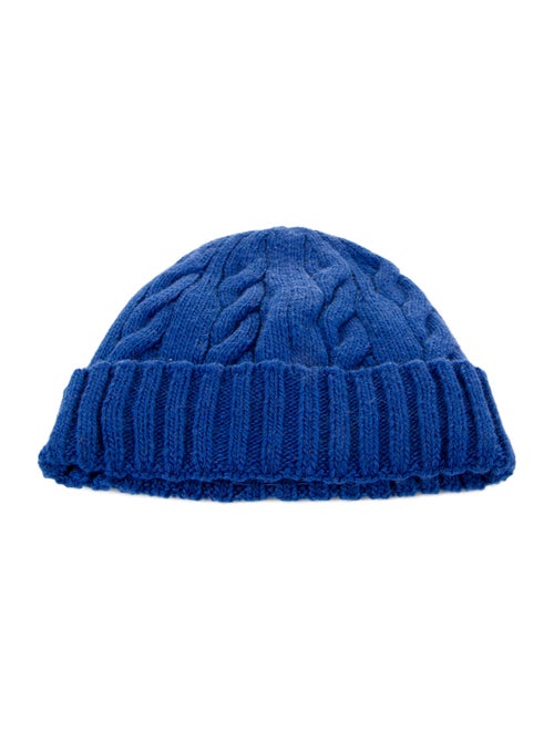 Moncler Blue Wool Knitted Beanie w/ Embroidered Accent