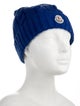 Moncler Blue Wool Knitted Beanie w/ Embroidered Accent