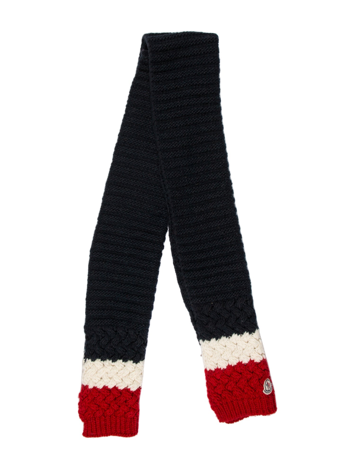 Moncler Wool Colorblock Pattern Scarf