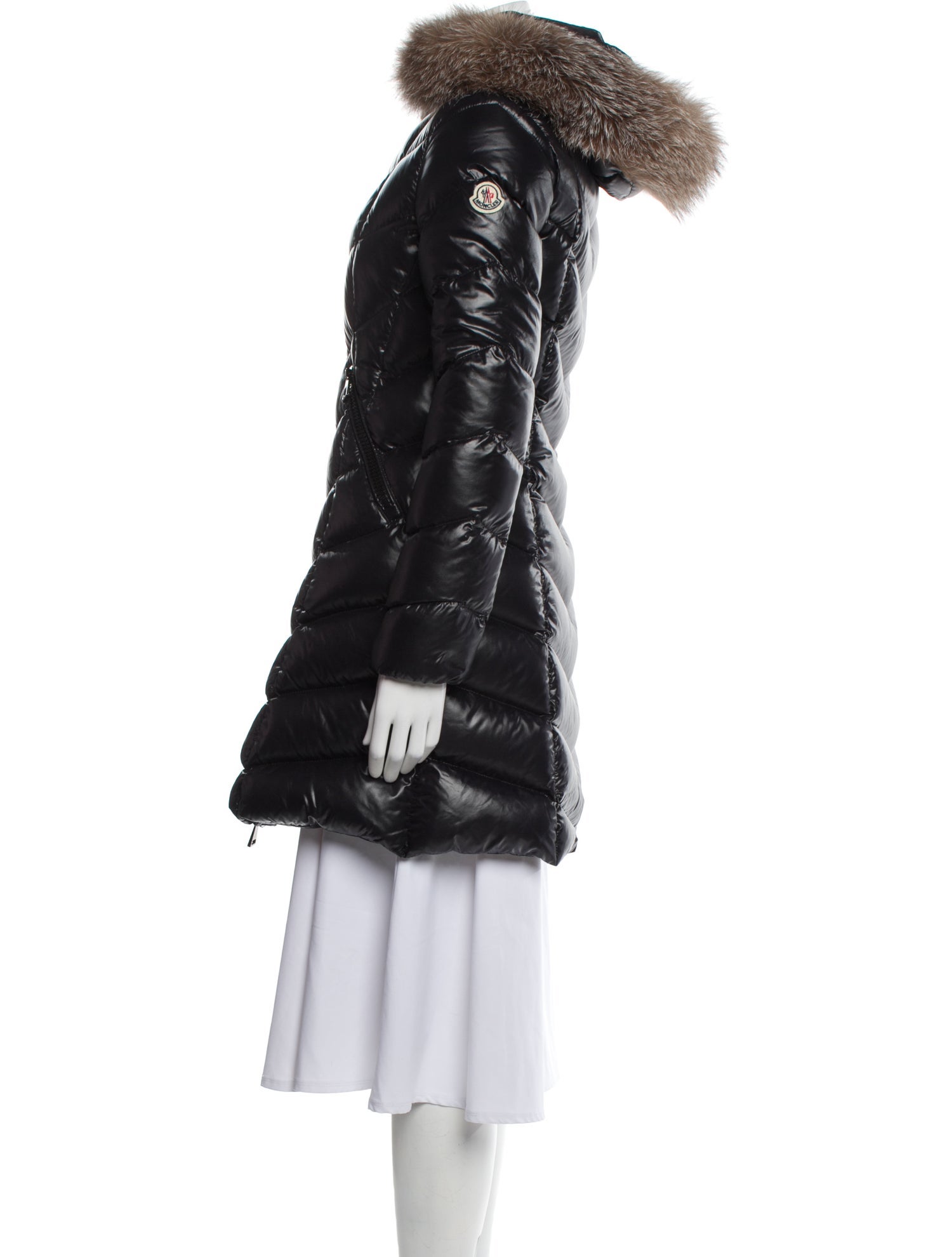 Moncler Nylon Faux Fur Coat