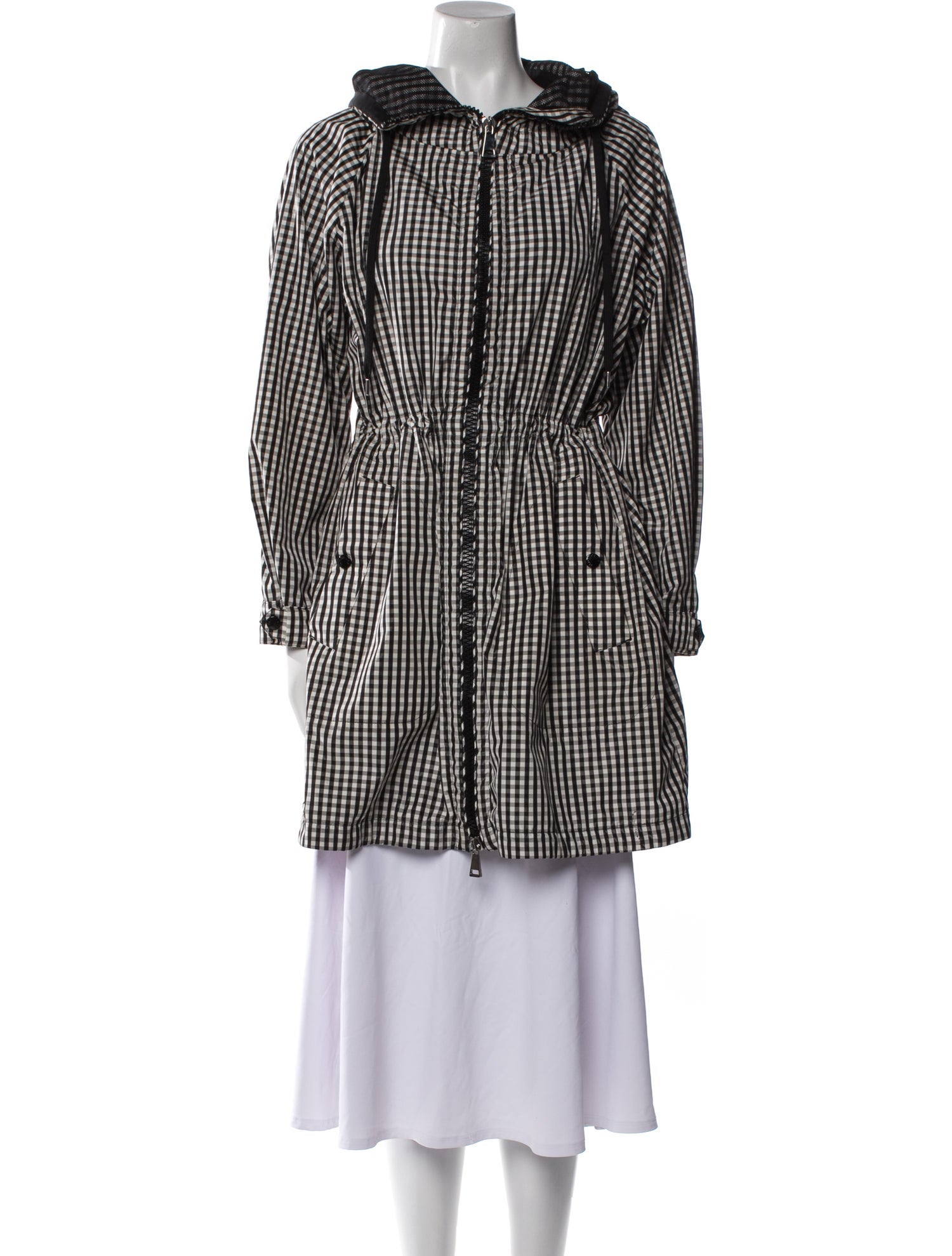 Moncler Plaid Print Coat