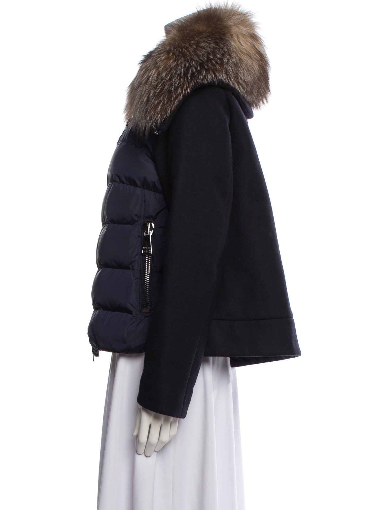 Moncler Virgin Wool Faux Fur Jacket