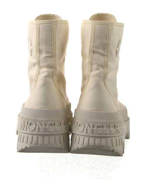 Moncler Canvas Colorblock Pattern Combat Boots