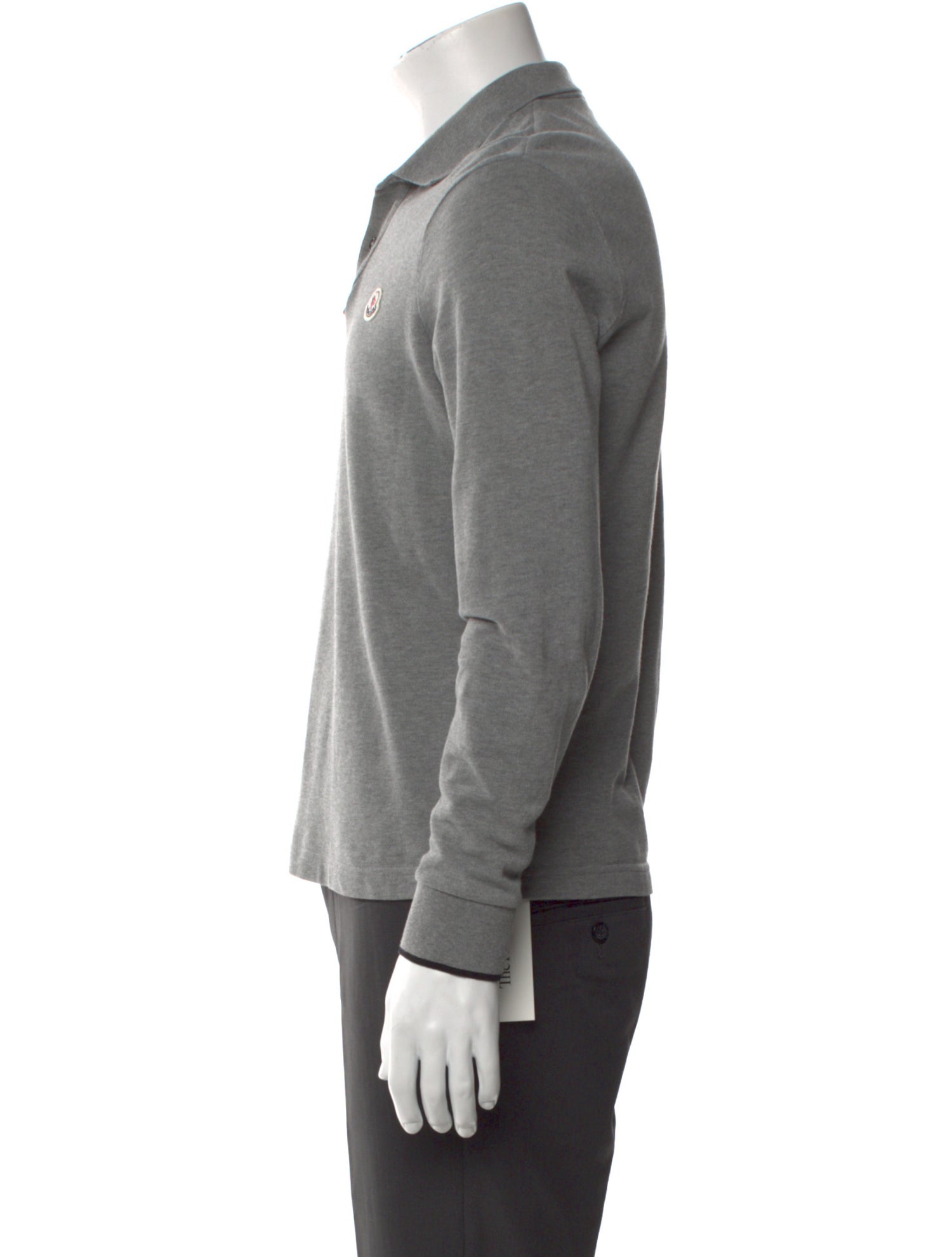 Moncler V-Neck Long Sleeve Polo Shirt