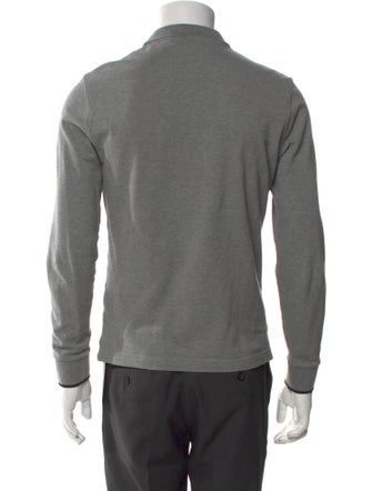Moncler V-Neck Long Sleeve Polo Shirt