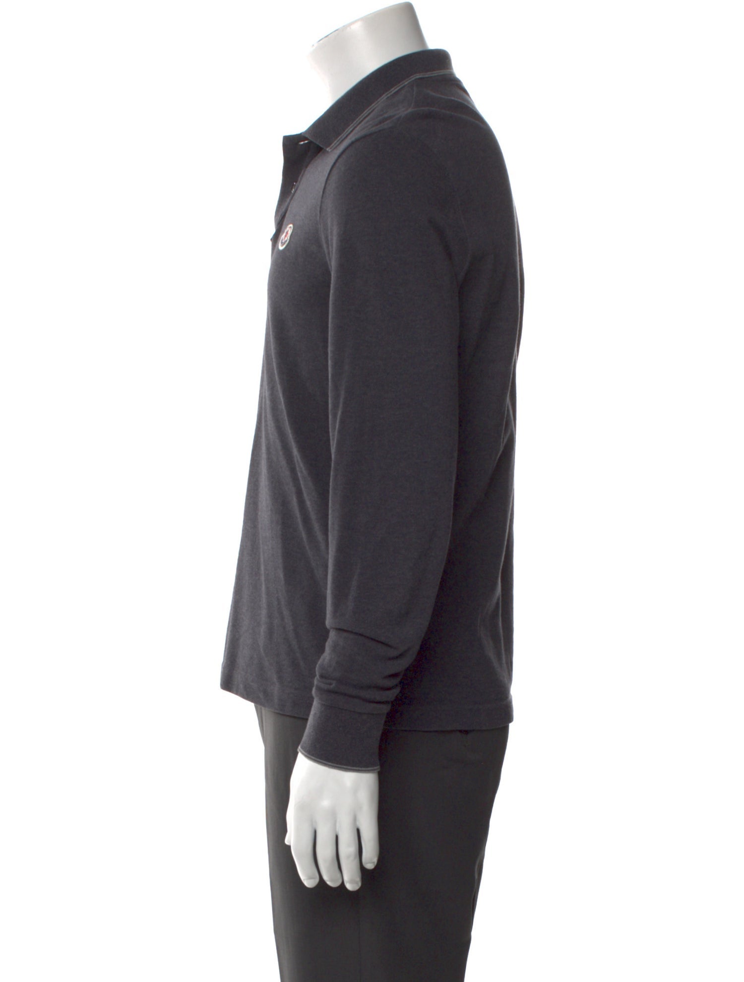 Moncler V-Neck Long Sleeve Polo Shirt