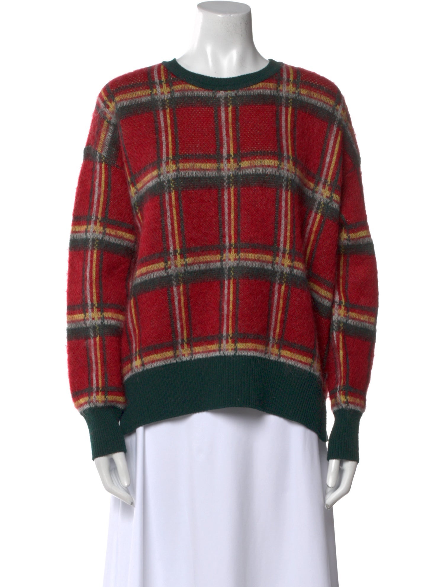 Moncler Wool Plaid Print Sweater