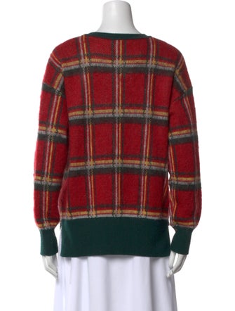 Moncler Wool Plaid Print Sweater