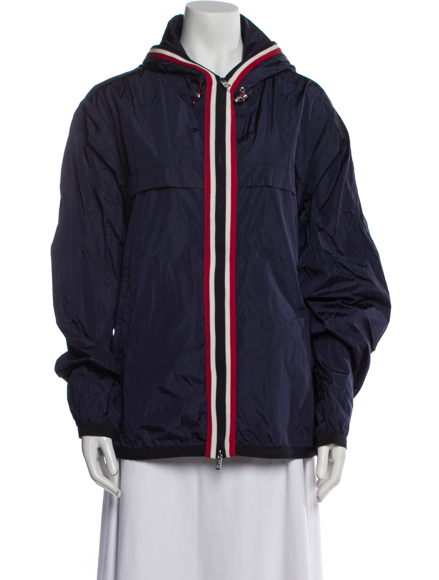 Moncler Nylon Colorblock Pattern Bomber Jacket