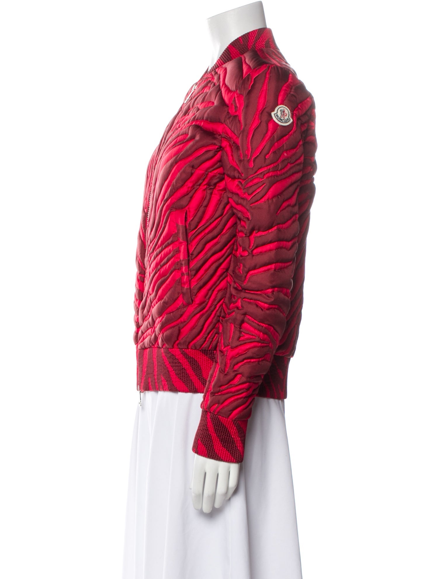 Moncler Silk Striped Bomber Jacket