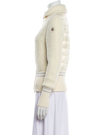 Moncler Nylon Colorblock Pattern Fur Jacket