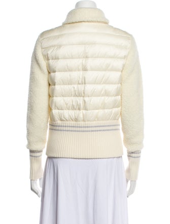 Moncler Nylon Colorblock Pattern Fur Jacket