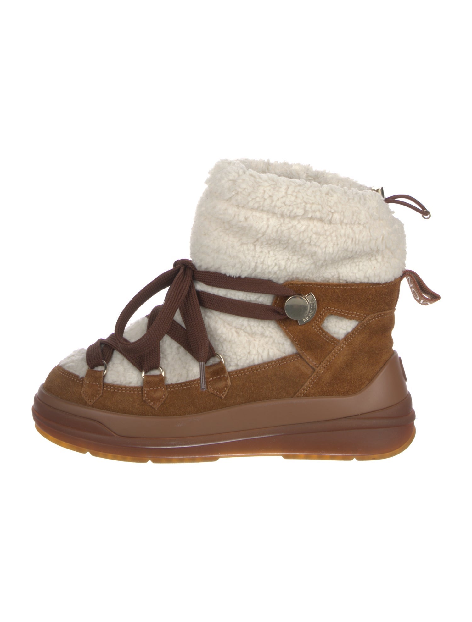 Moncler Suede Printed Lace-Up Boots