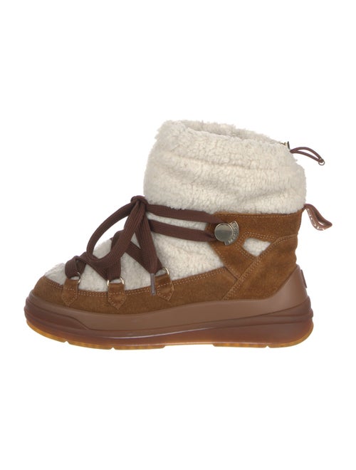 Moncler Suede Printed Lace-Up Boots