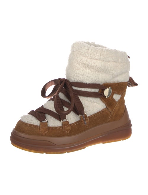 Moncler Suede Printed Lace-Up Boots