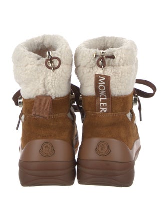 Moncler Suede Printed Lace-Up Boots