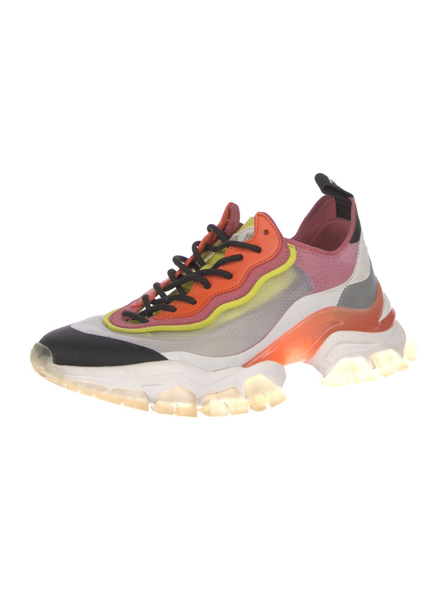 Moncler Leather Colorblock Pattern Chunky Sneakers