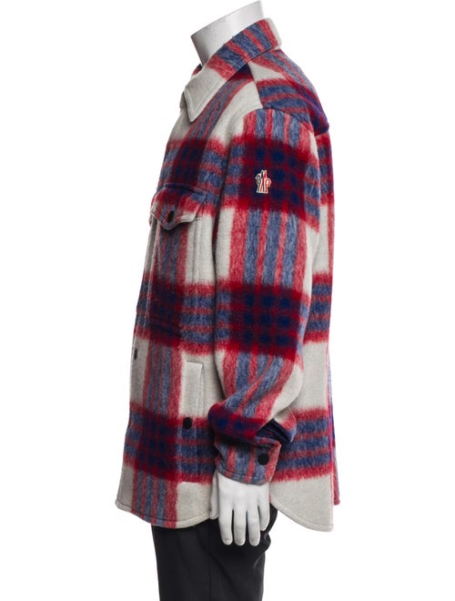 Moncler Wool Plaid Print Denim Jacket