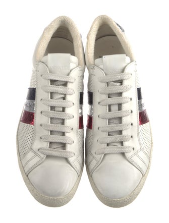 Moncler Leather Lasercut Accents Sneakers