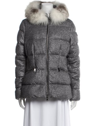 Moncler Virgin Wool Faux Fur Coat