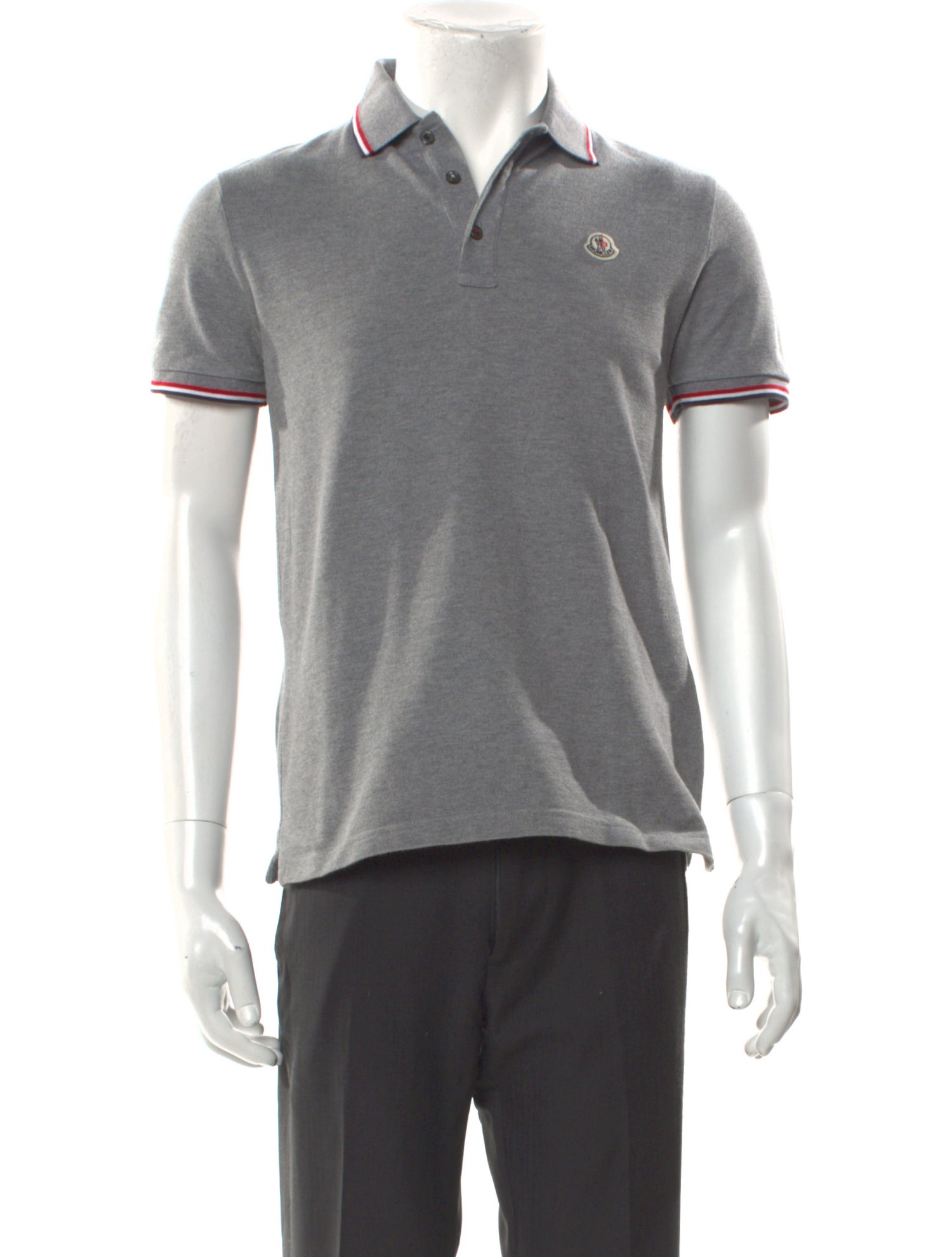 Moncler V-Neck Short Sleeve Polo Shirt