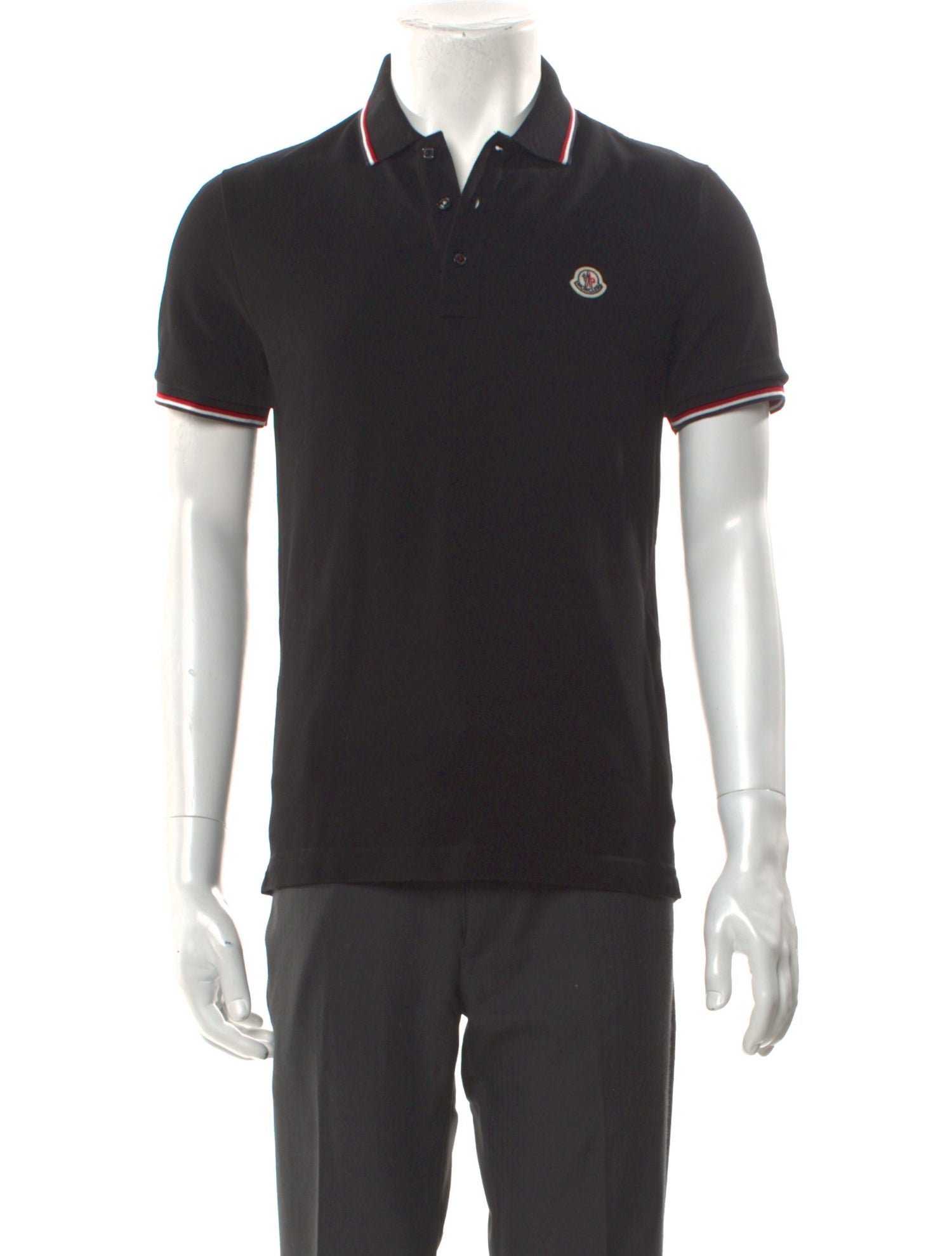 Moncler V-Neck Short Sleeve Polo Shirt