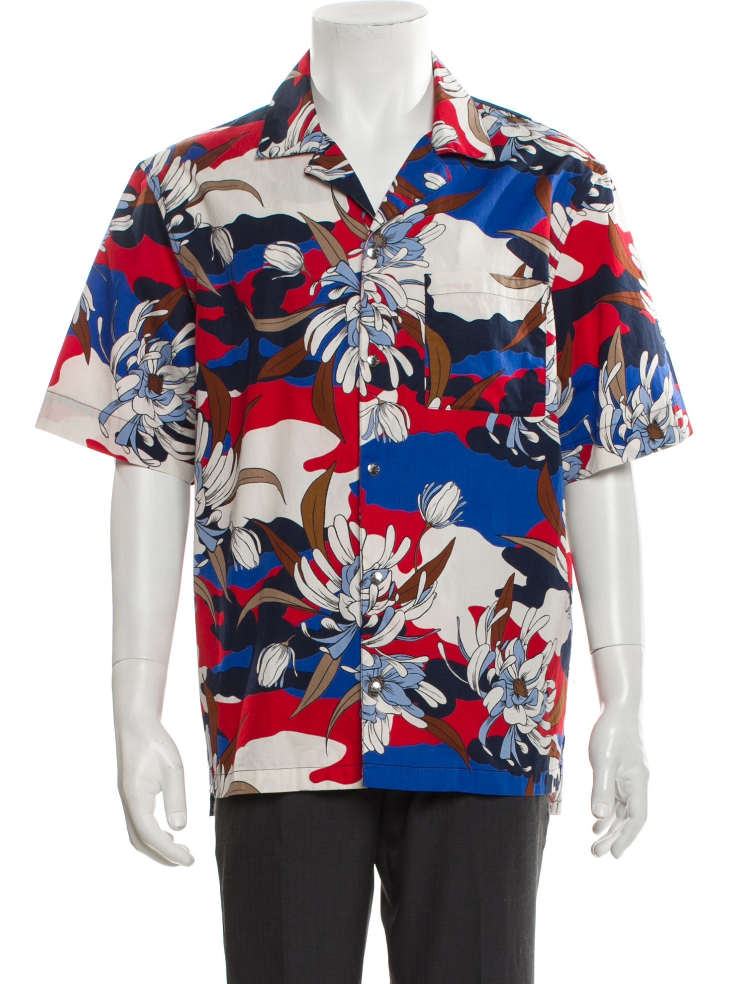 Moncler Floral Print Short Sleeve Shirt