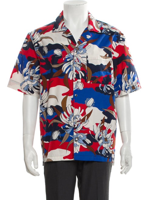 Moncler Floral Print Short Sleeve Shirt