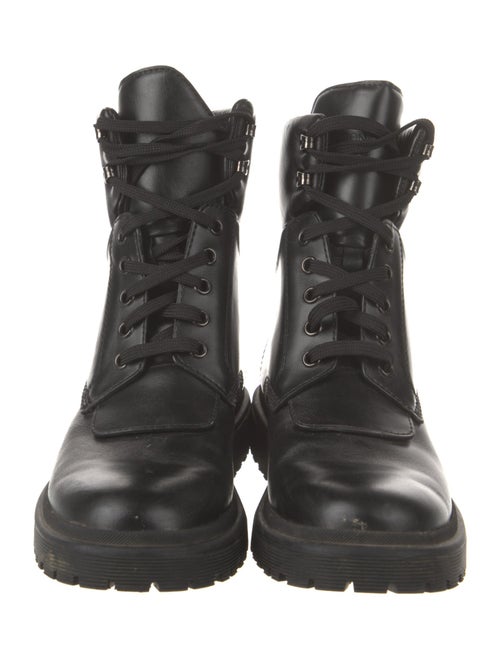 Moncler Signature Logo Leather Combat Boots