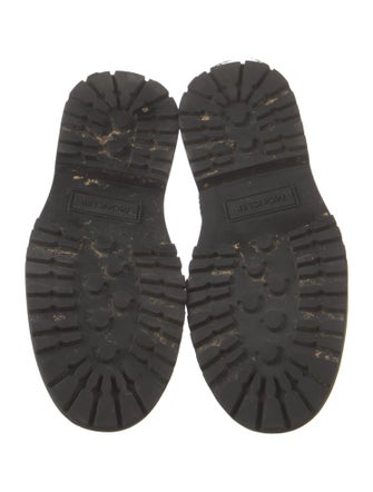 Moncler Signature Logo Leather Combat Boots